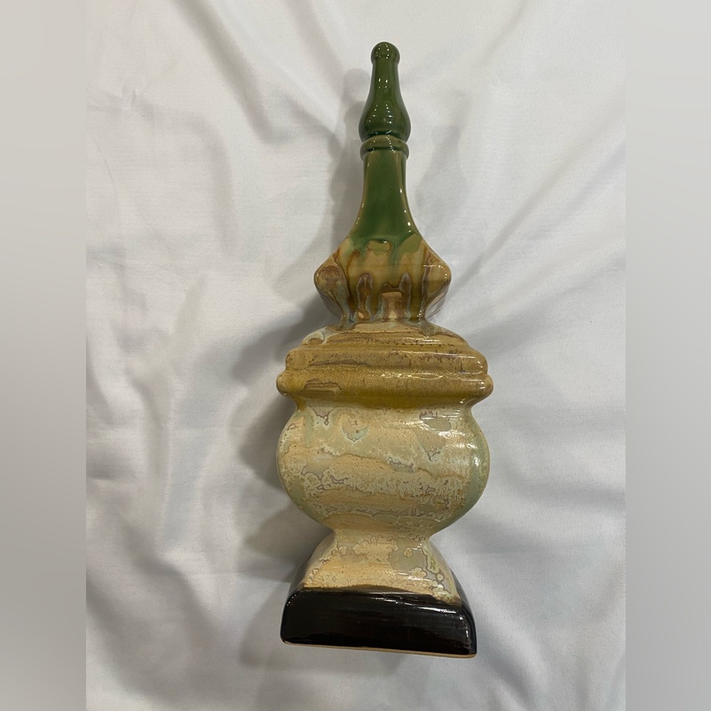Green and Beige Ceramic Finial Accent - Unbranded Home Accent